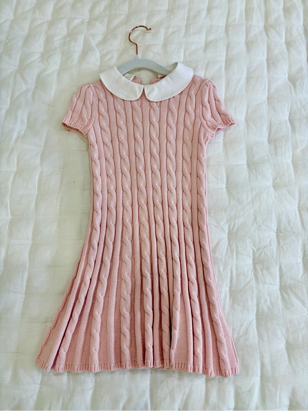 Light Pink Ralph Lauren Polo Cable-Knit Sweater Dress NWT, 3T